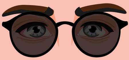 Men's eyes in black sunglasses against the skinのイラスト素材