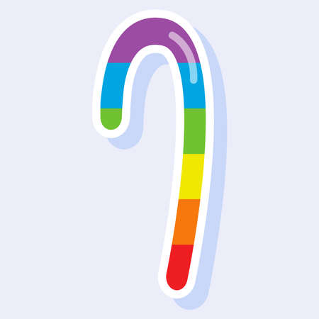 A beautiful bright lollipop. Rainbow candy on a light background.のイラスト素材