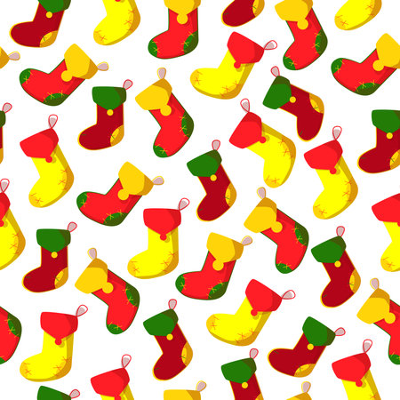 Holiday socks for toys and gifts. Christmas.のイラスト素材