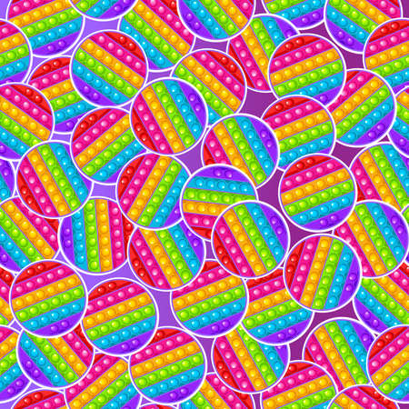 Seamless pattern, round-shaped toy. Anti-stress toy for fidgetのイラスト素材