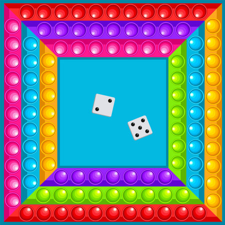 A game with dice with numbers. Simple dimple, pop it.のイラスト素材