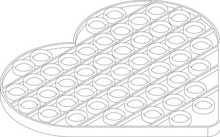 Toy heart coloring book. 3D computer graphics.のイラスト素材