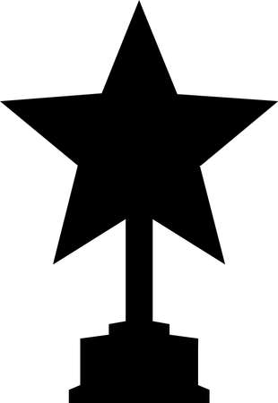 Vector trophy cup icon isolated on a white background. A simple winner symbol. A cup in the shape of a star.のイラスト素材