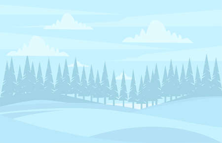Winter scene with falling snow. Merry Christmas.のイラスト素材