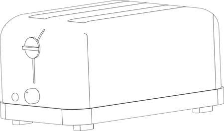 Black white electric toaster for the kitchen. Technic 3D.