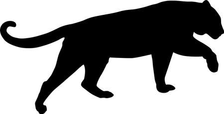 Simple tiger vector silhouette design. A tattoo sign.のイラスト素材