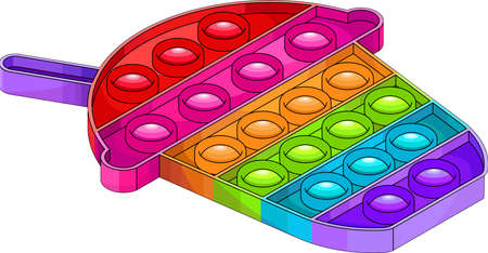 The color of the rainbow bubble toy. Simple Dimple.のイラスト素材