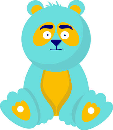 Cute children toy, teddy bear, panda. Flat style.のイラスト素材