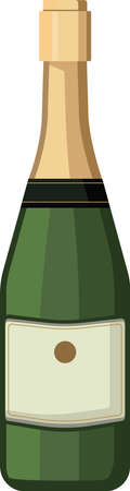 Vector champagne bottle on a white background.のイラスト素材