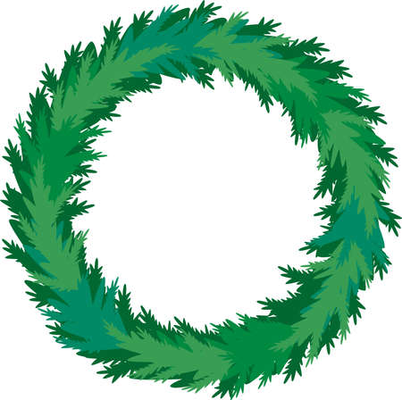 A greeting card. Happy Christmas vector. A wreath.のイラスト素材