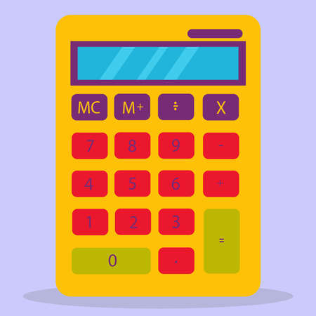 Vector calculator icon. The yellow calculator icon.のイラスト素材