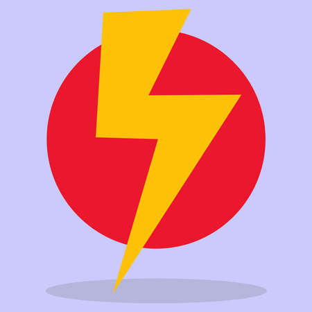 Lightning in a circle, a design element of the vector logo of electricity. A symbol of the energy and electricity of thunder. Power is fast speed.のイラスト素材