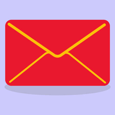 Flat message sign. A red envelope. The symbol of the receipt of information by mail.のイラスト素材