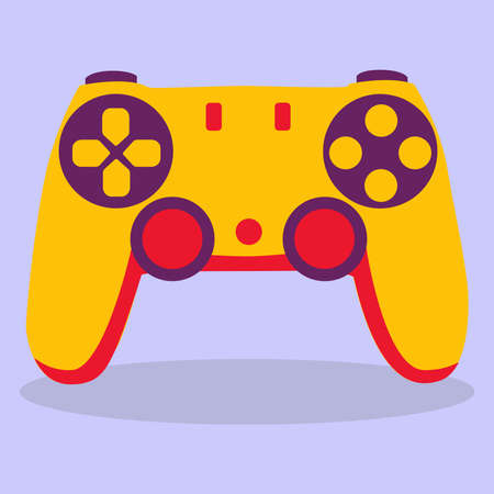 Bright, yellow joystick for the game. Game. Icon.のイラスト素材