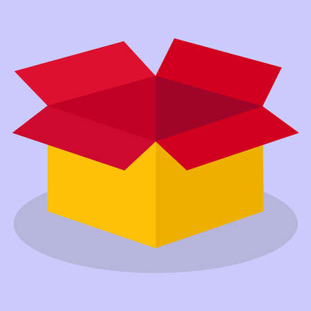 Box. An open cardboard box. The image is made in a flat style.のイラスト素材
