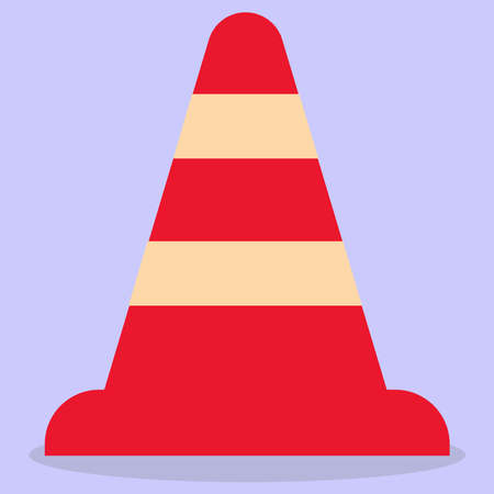 Traffic cone, safety equipment. The image is made in a flat style. Vector illustration. A series of business icons.のイラスト素材