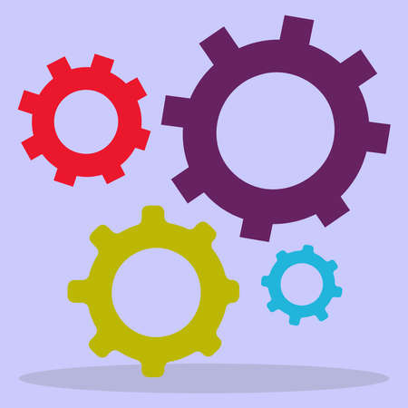 Details of the production process of an industrial machine-building plant. The image is made in a flat style. Vector illustration. A series of business icons.のイラスト素材