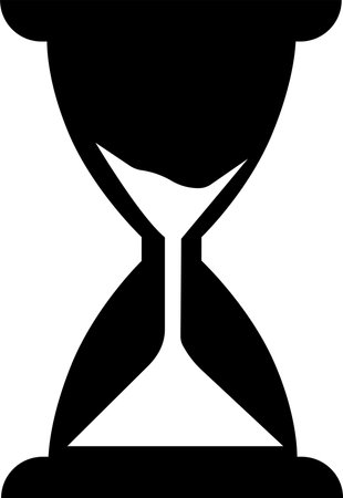 Hourglass icon highlighted on a white background. Vector illustration. A series of business icons.のイラスト素材