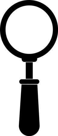 Magnifying glass icon, black silhouette. Highlighted on a white background. Vector illustration. A series of business icons.のイラスト素材