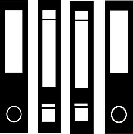 Office folders icon for documents, black silhouette. Highlighted on a white background. Vector illustration. A series of business icons.のイラスト素材