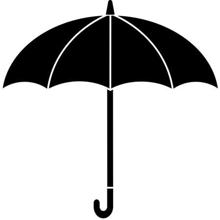 Umbrella icon, black silhouette. Highlighted on a white background. Vector illustration. A series of business icons.のイラスト素材