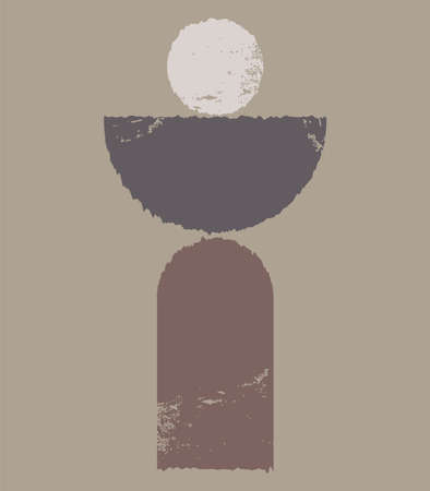 A modern abstract composition of simple forms. Flat illustration.のイラスト素材