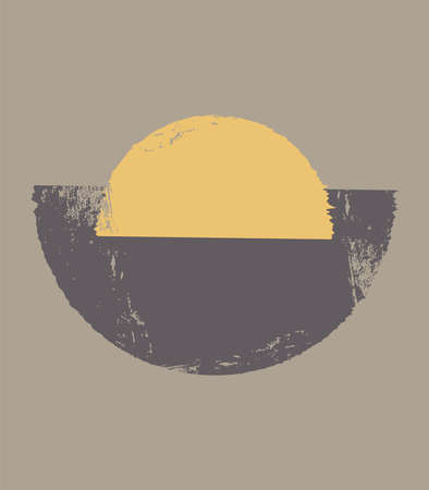 A poster with a geometric design. Elements of primitive forms. Modern style. Boho. A poster with a minimal geometric design.のイラスト素材