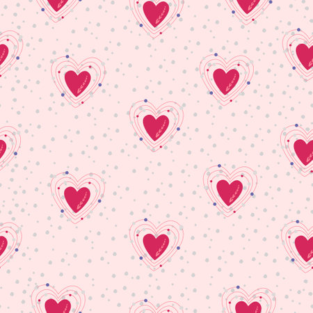 simple seamless pattern. Hearts on a pink background. Valentine's Day background. Flat design in...