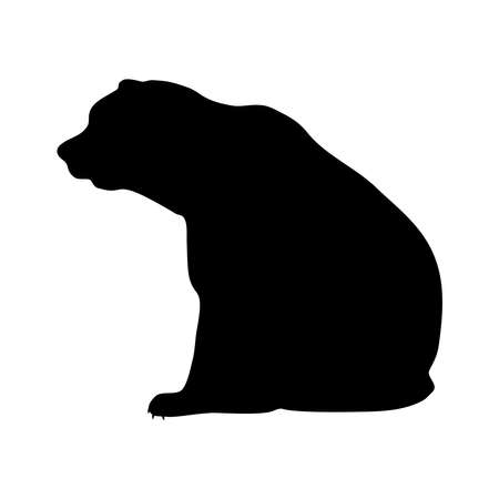Black silhouette of a bear on a white background. vector image.のイラスト素材