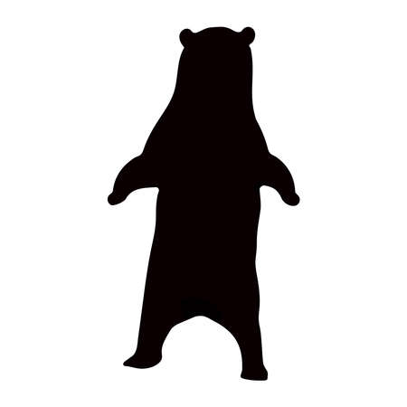 Black silhouette of a bear on a white background. vector image.のイラスト素材