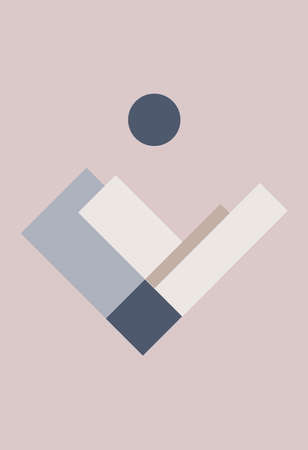 Abstract modern background. geometric shapes. Aesthetic concept of boho-style wall decoration. Modern minimalist art print, wallpaper, templates.のイラスト素材