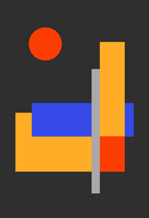 Abstract graphic background. Modern aesthetic background with geometric shapes. Boho style wall decor.のイラスト素材