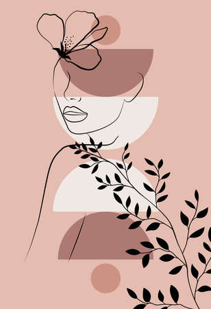 abstract background. Boho style. minimalism. contemporary art. various forms. For templates, presentations.のイラスト素材