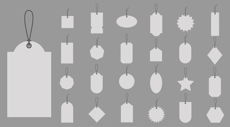A collection of realistic price tags. A label with a special offer or a discount on delivery.のイラスト素材