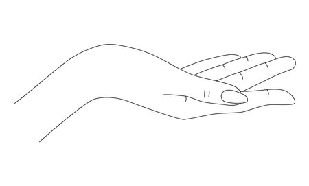 Vector illustration of an outstretched arm flat design isolated.のイラスト素材