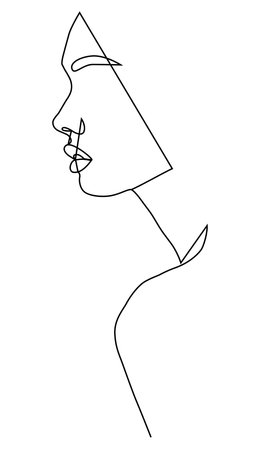Portrait along the lines. The modern art of minimalism.のイラスト素材