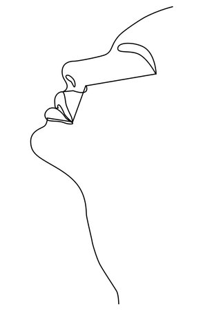 Portrait along the lines. The modern art of minimalism.のイラスト素材