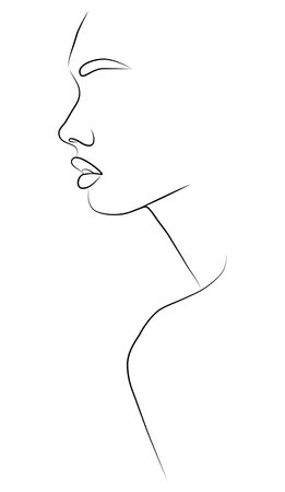 Portrait along the lines. The modern art of minimalism.のイラスト素材
