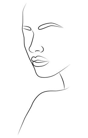 Portrait along the lines. The modern art of minimalism.のイラスト素材
