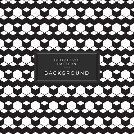 geometric pattern background 3d cube square black and whiteのイラスト素材