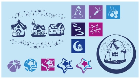 design elements, icons  and shapes, vector illustrationのイラスト素材