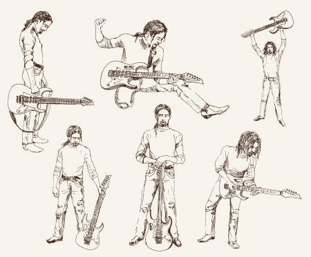 rock guitaristのイラスト素材