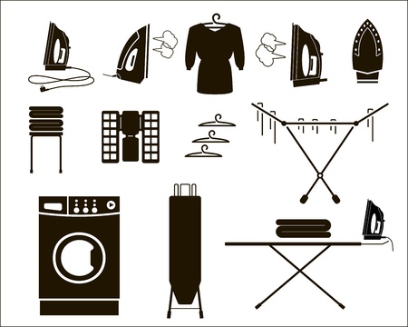 laundry  set of vector iconsのイラスト素材