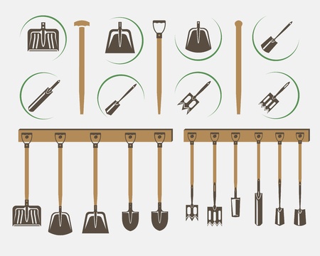 garden spade  set of vector iconsのイラスト素材
