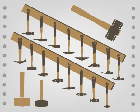 hammer  set of iconsのイラスト素材