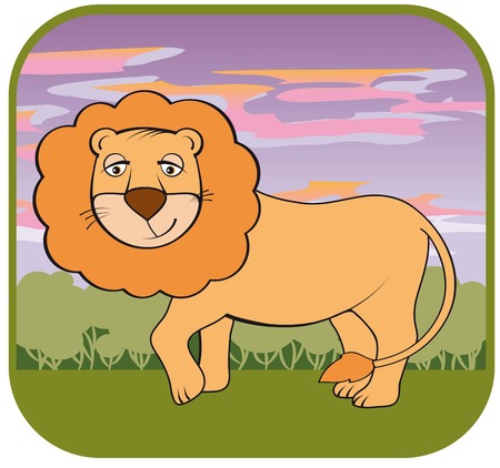 image of a lion in the wildのイラスト素材