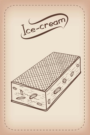 ice cream set of vector sketches handmadeのイラスト素材