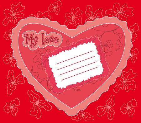 holiday card to the Valentine s day with space for congratulationのイラスト素材