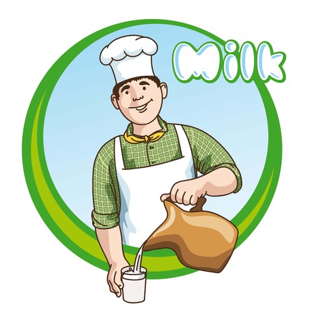 dairy production.  hand drawn illustrations. vectorのイラスト素材
