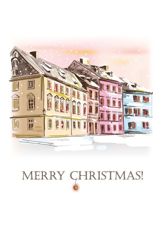 New Year\'s and Merry Christmas card handmadeのイラスト素材